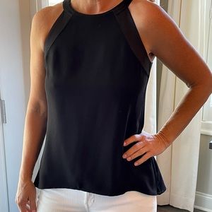 Black sleeveless high low flowy top